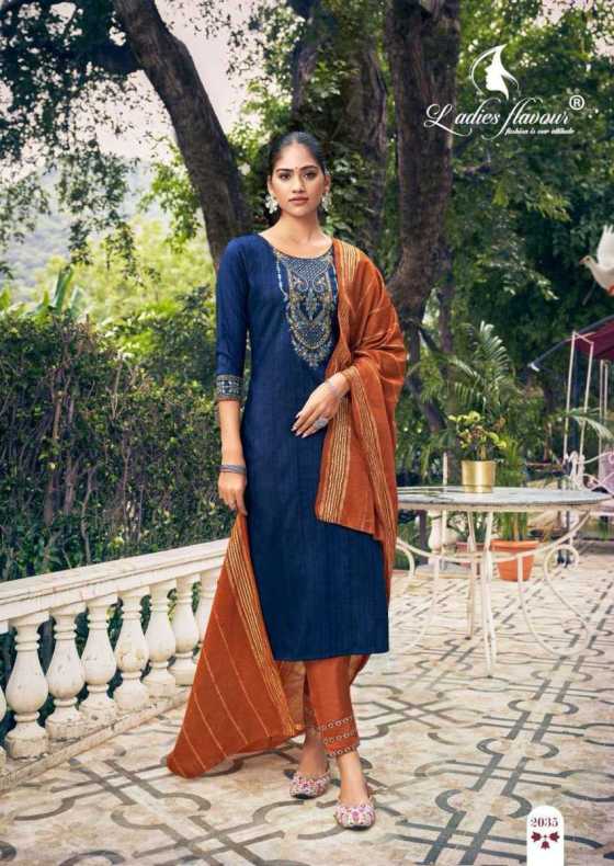 LADIES-FLAVOUR-PARMPARA-2-HEAVY-CHINON-WITH-EMBROIDERY-SEQUNCE-WORK-KURTI-PANT-DUPATTA-CATALOGUE-4