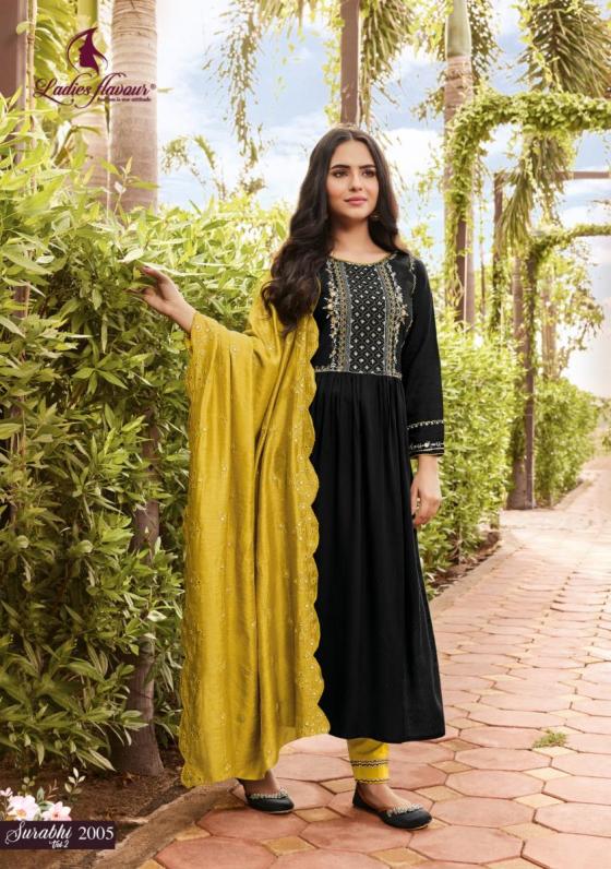 LADIES-FLAVOUR-SURABHI-VOL-2-HEAVY-RAYON-WEAVING-DESIGN-WITH-HEAVY-EMBROIDERY-WORK-BEUTIFUL-KURTI-PANT-DUPATTA-CATALOGUE-3