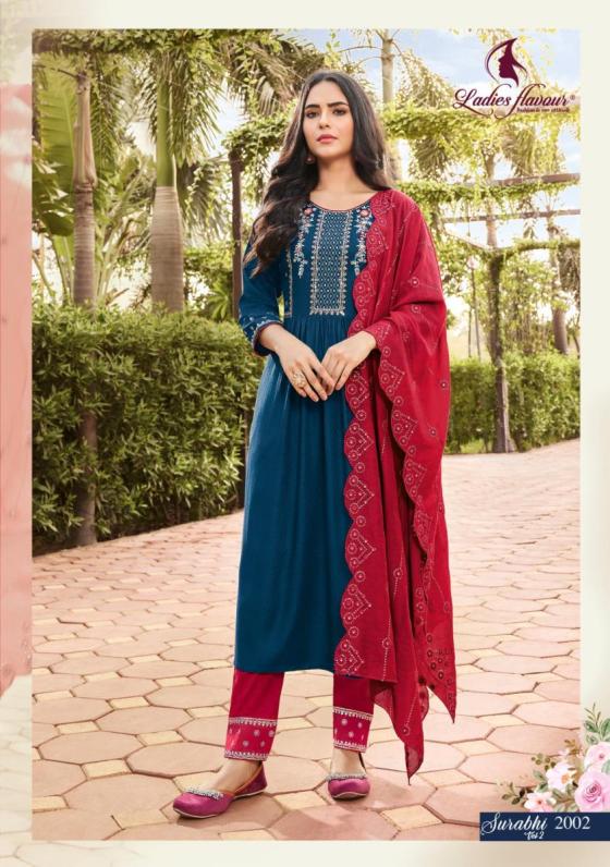 LADIES-FLAVOUR-SURABHI-VOL-2-HEAVY-RAYON-WEAVING-DESIGN-WITH-HEAVY-EMBROIDERY-WORK-BEUTIFUL-KURTI-PANT-DUPATTA-CATALOGUE-7