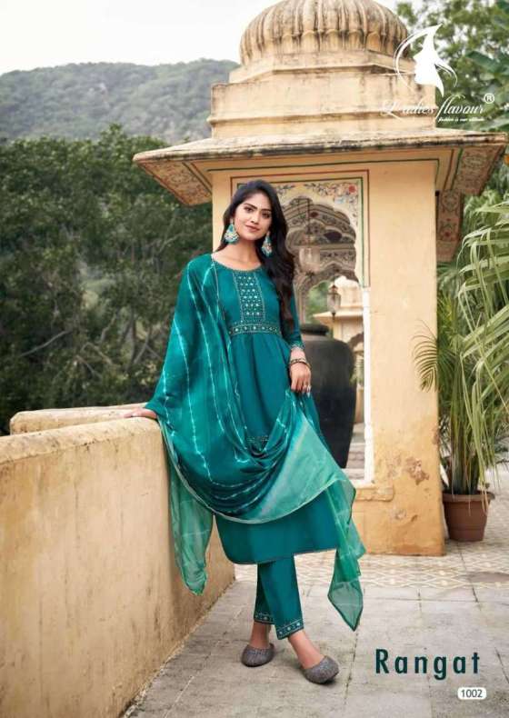 LADIIES-FLAVOUR-RANGAT-CHANDERI-VISCOSE-WITH-EMBROIDERY-MIRROR-WORK-WITH-COTTON-FULL-INNER-KURTI-PANT-DUPATTA-CATALOGUE-6