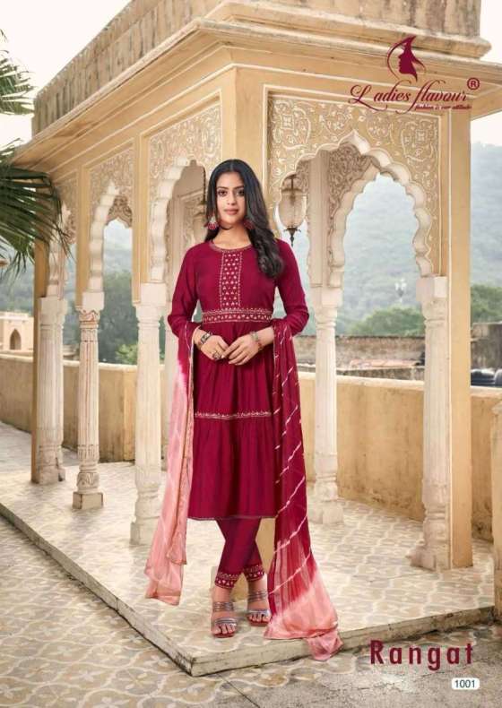 LADIIES-FLAVOUR-RANGAT-CHANDERI-VISCOSE-WITH-EMBROIDERY-MIRROR-WORK-WITH-COTTON-FULL-INNER-KURTI-PANT-DUPATTA-CATALOGUE-8