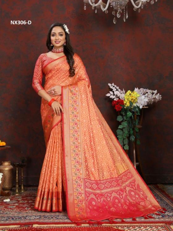 MARUTI-NX-D.NO-NX306A-TO-NX306-F-SOFT-ORGANZA-SILK-SAREE-MEENAKSHI-WEAWING-DESIGN-WITH-BROCADE-SILK-WEAWING-BLOUSE-SAREE-CATALOGUE-1