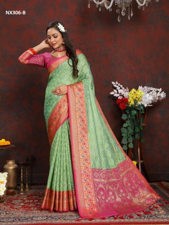 MARUTI-NX-D.NO-NX306A-TO-NX306-F-SOFT-ORGANZA-SILK-SAREE-MEENAKSHI-WEAWING-DESIGN-WITH-BROCADE-SILK-WEAWING-BLOUSE-SAREE-CATALOGUE-5