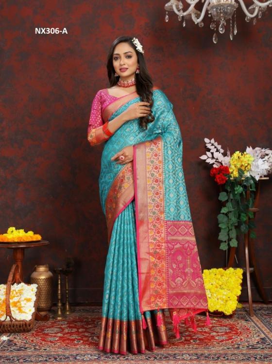 MARUTI-NX-D.NO-NX306A-TO-NX306-F-SOFT-ORGANZA-SILK-SAREE-MEENAKSHI-WEAWING-DESIGN-WITH-BROCADE-SILK-WEAWING-BLOUSE-SAREE-CATALOGUE-7