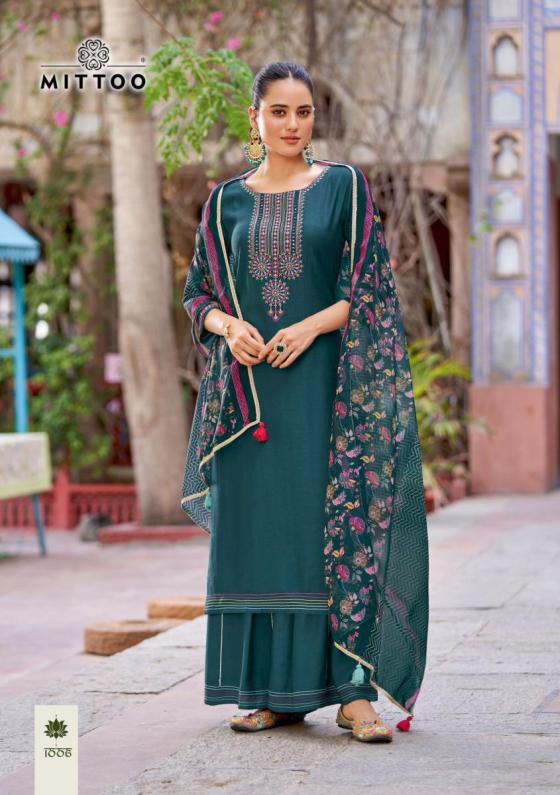 MITTOO-VAIDEHI-RAYON-WEAVING-TOP-AND-PANT-AND-MUSLIN-PRINT-DUPATTA-KURTI-CATALOGUE-1