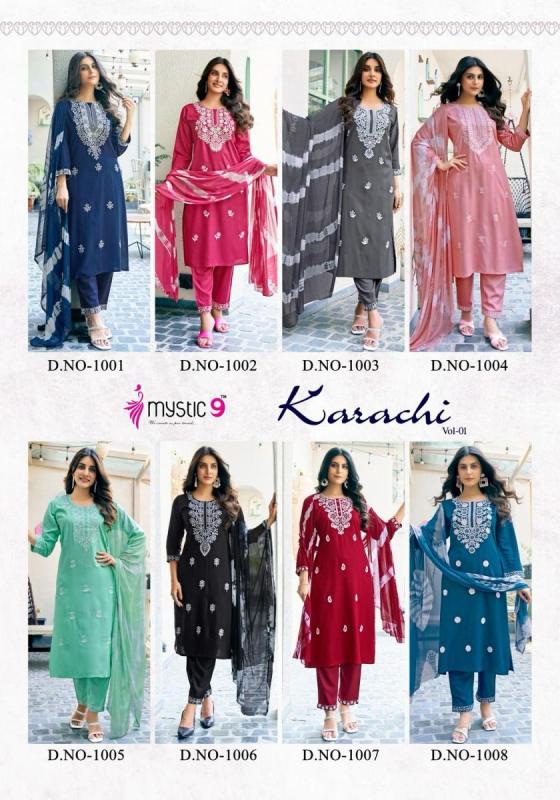 MYSTIC-9-KARACHI-VOL-1-LUCKNOWI-STYLE-EMBROIDERY-WORK-RAYON-DYED-BEAUTIFUL-DRESS-KURTI-CATALOGUE-1