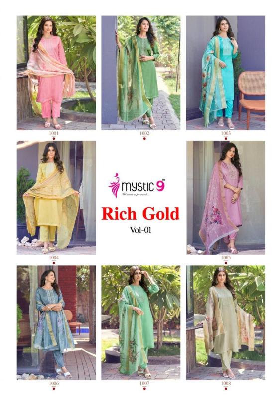 MYSTIC-9-RICH-GOLD-VOL-3-PRENIUM-QUALITY-100-COTTON-SATIN-WITH-SWARVOSKI-EMBROIDERY-ON-TOP-WITH-KURTI-PANT-DUPATTA-CATALOGUE-15