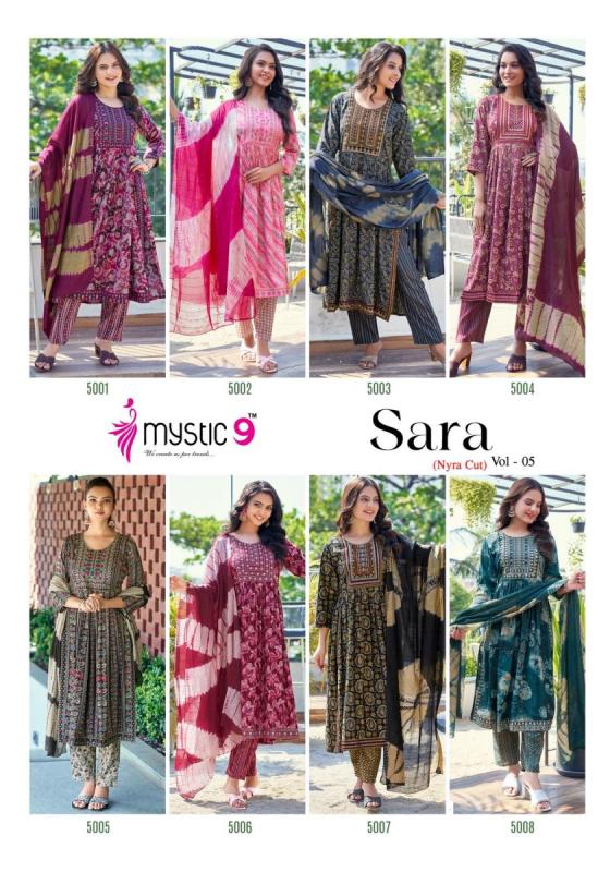 MYSTIC-9-SARA-VOL-5-TWO-RAYON-FOIL-PRINT-NYRA-CUT-WITH-EMBROIDERY-WORK-REDYMADE-CATALGUE-WIRH-POCKET-2