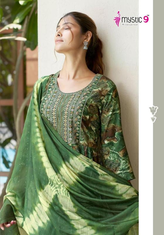 MYSTIC-9-SIMRAN-VOL-3-HEAVY-REYON-PRINT-NYRA-CUT-WITH-EMBROIDERY-WORK-WITH-PURE-CHANDERI-DUPATTA-KURTI-PANT-DUPATTA-CATALOGUE-1