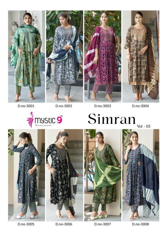 MYSTIC-9-SIMRAN-VOL-3-HEAVY-REYON-PRINT-NYRA-CUT-WITH-EMBROIDERY-WORK-WITH-PURE-CHANDERI-DUPATTA-KURTI-PANT-DUPATTA-CATALOGUE-15