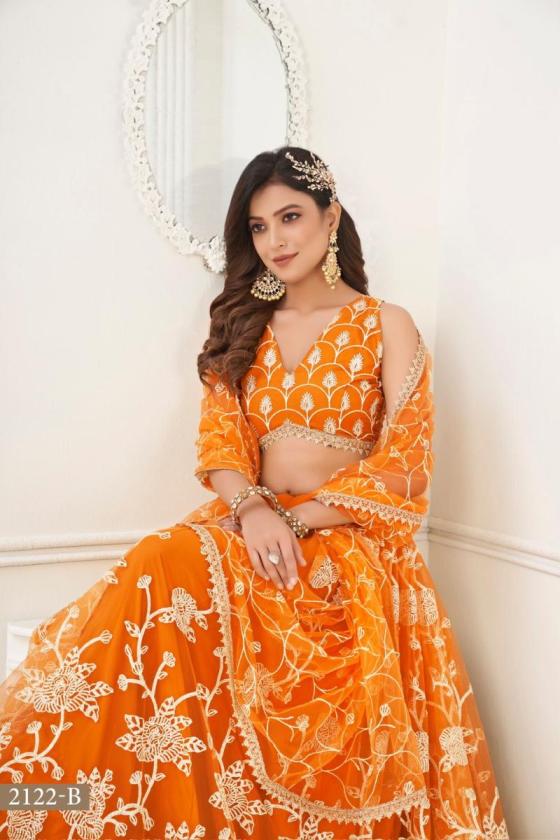 NARAYANI-FASHION-KELAYA-VOL-5-BUTTERFLY-NET-AMIERICAN-CREPE-WITH-CANCAN-CANVAS-AND-SPECIALY-USE-CANVAS-IN-LEHENGA-BELT-AND-FLAIR-LEHENGA-DUPATTA-BLOUSE-CATALOGUE-8