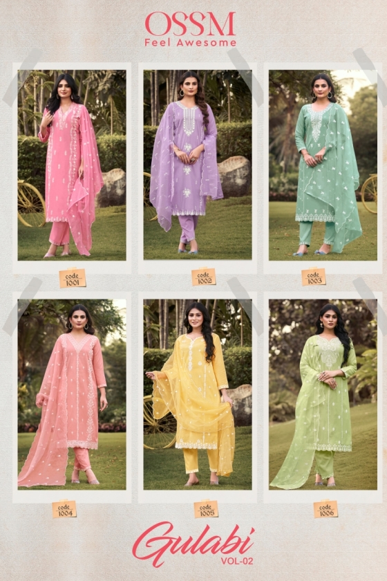 OSSM-GULABI-VOL-2-PURE-COTTON-60X60-HEAVY-EMBROIDERY-WITH-PURE-COTTON-BOTTOM-AND-ORGANZA-WITH-HEAVY-EMBROIDERY-WORK-DUPATTA-KURTI-PANT-CATALOGUE-8