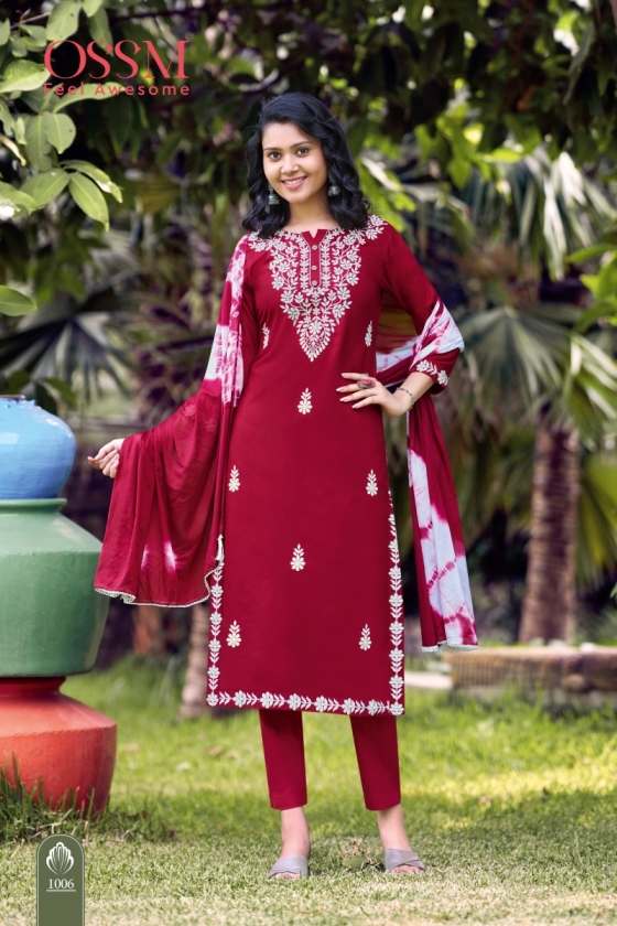 OSSM-LAKHNAVI-REYON-22KG-HEAVY-EMBROIDERY-AND-CHINON-FABRIC-DUPATTA-KURTI-CATALOGUE-5