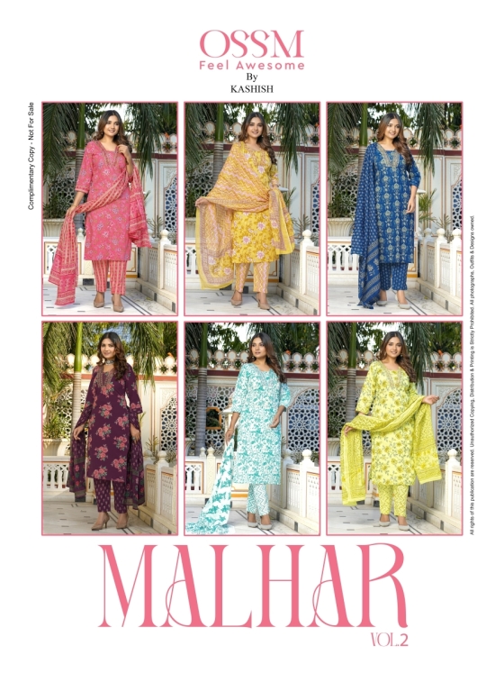 OSSM-MALHAR-VOL-2-PREMIUM-COTTON-COLLECTION-EMBROIDERY-WORK-KURTI-PANT-DUPATTA-CATLOG-1