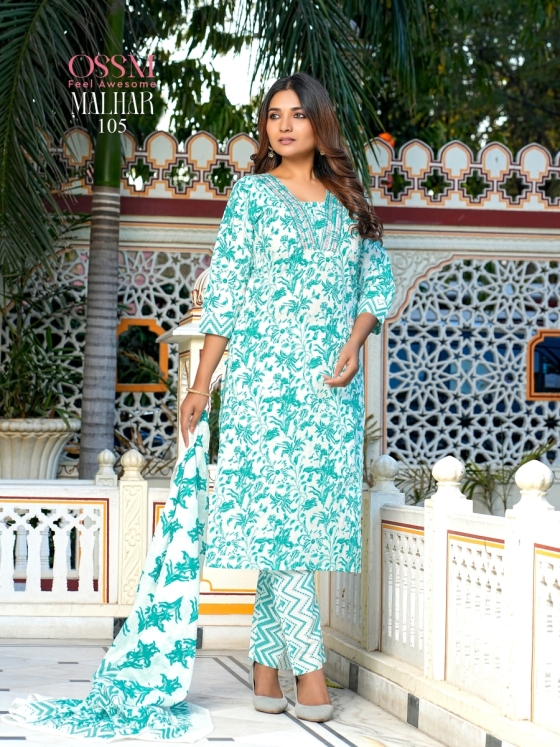 OSSM-MALHAR-VOL-2-PREMIUM-COTTON-COLLECTION-EMBROIDERY-WORK-KURTI-PANT-DUPATTA-CATLOG-7