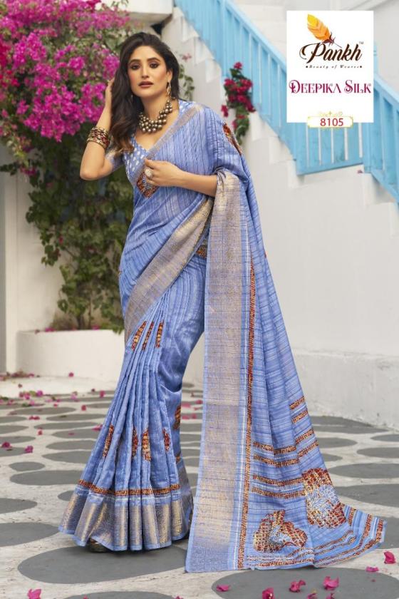 PANKH-DEEPIKA-SILK-SERIES-8101-TO-8116-MUNGA-SILK-PRINTED-WITH-WEAVING-BORDER-SAME-FABRIC-AND-PRINTED-BLOUSE-SAREE-CATALOGUE-12