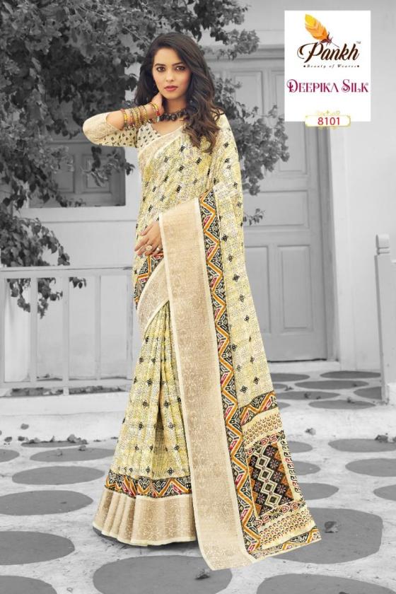 PANKH-DEEPIKA-SILK-SERIES-8101-TO-8116-MUNGA-SILK-PRINTED-WITH-WEAVING-BORDER-SAME-FABRIC-AND-PRINTED-BLOUSE-SAREE-CATALOGUE-16