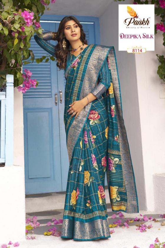 PANKH-DEEPIKA-SILK-SERIES-8101-TO-8116-MUNGA-SILK-PRINTED-WITH-WEAVING-BORDER-SAME-FABRIC-AND-PRINTED-BLOUSE-SAREE-CATALOGUE-2