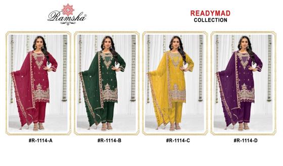 RAMSHA-R-1114-ORGANZA-EMBROIDERY-AND-SILK-STICH-BOTTOM-NET-EMBROIDERY-DUPATTA-DRESS-CATALOGUE-6