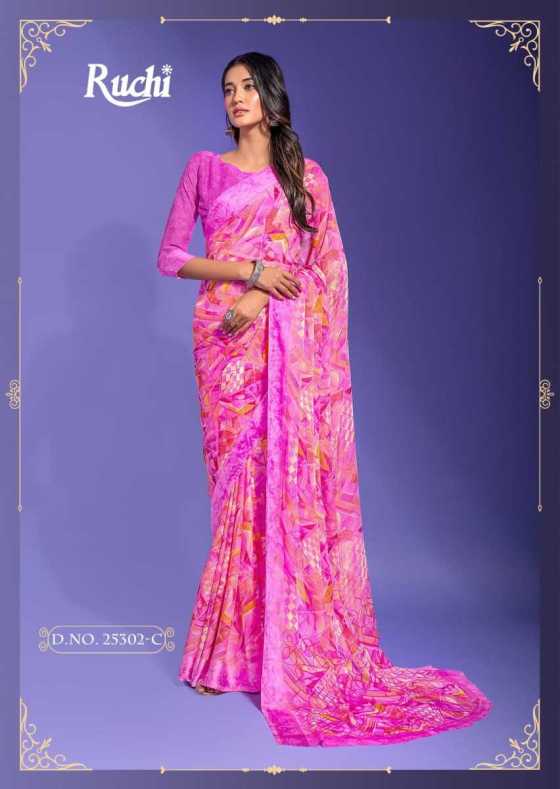 RUCHI-CHERRY-VOL-35-SERIES-25301A-TO-25303D-CHIFFON-SAREE-WITH-SARTIN-WEAVED-BORDER-CATALOGUE-7