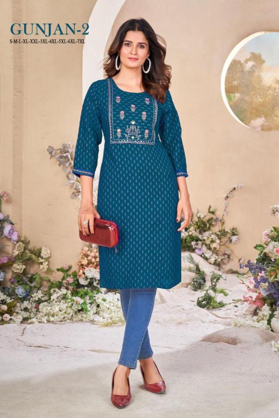 SANGEET-GUNJAN-2-RAYON-FABRIC-GOLD-KHADI-PRINT-EMBROIDERY-WORK-KURTIS-CATALOGUE-1