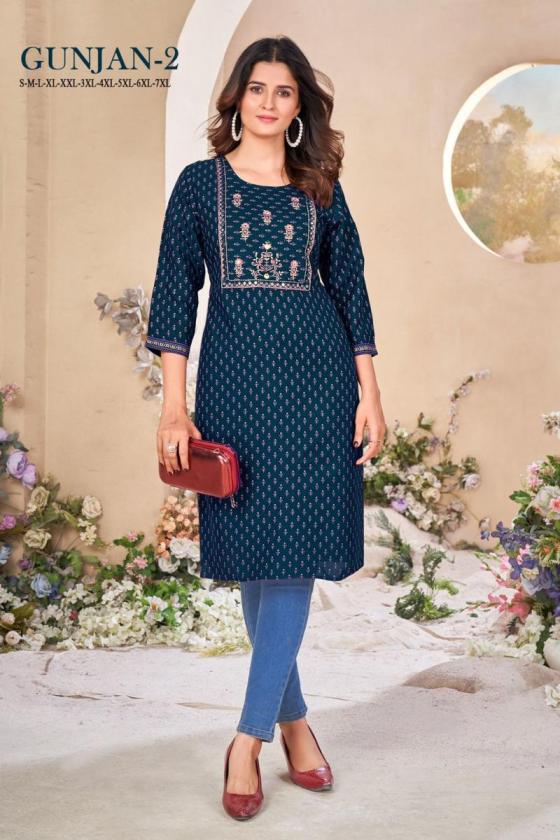 SANGEET-GUNJAN-2-RAYON-FABRIC-GOLD-KHADI-PRINT-EMBROIDERY-WORK-KURTIS-CATALOGUE-11