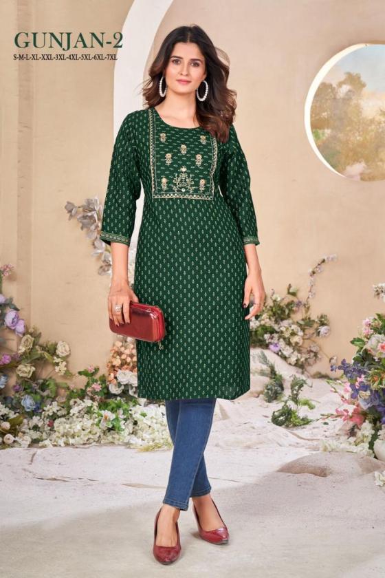 SANGEET-GUNJAN-2-RAYON-FABRIC-GOLD-KHADI-PRINT-EMBROIDERY-WORK-KURTIS-CATALOGUE-3