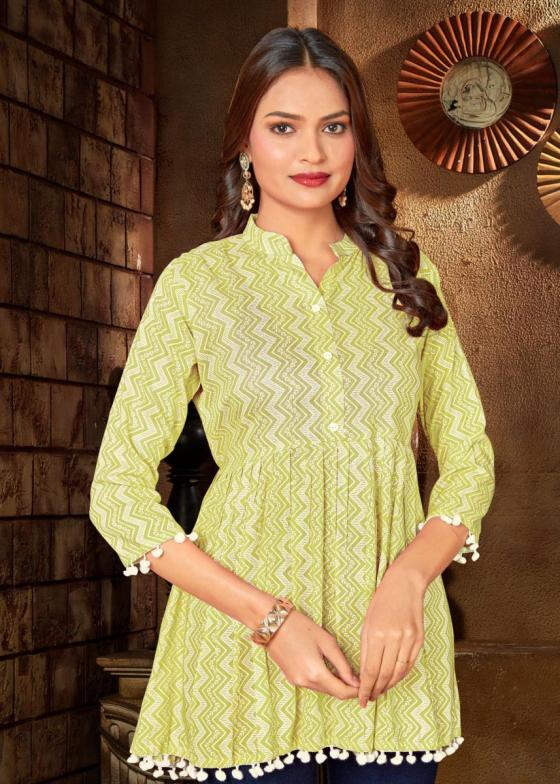 SANGEET-PUMPUM-HEAVY-RAYON-FABRIC-WITH-PUMPUM-AND-KNOT-KURTI-TOP-CATALOGUE-8