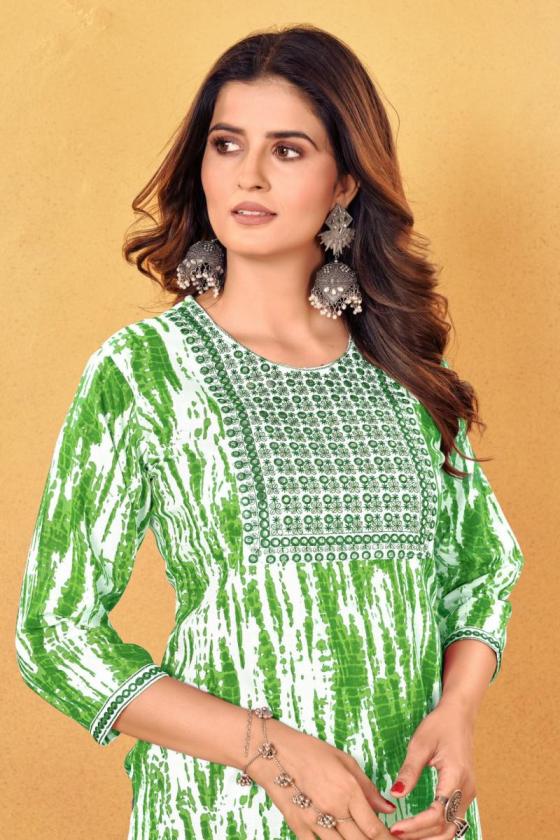 SANGEET-TIE-DIE-1-CASUAL-TOPS-RAYON-IN-DIE-PRINT-WITH-EMBROIDERY-MIRROR-WORK-6-COLOURS-DESIGN-KURTI-TOPS-CATALOGUE-8