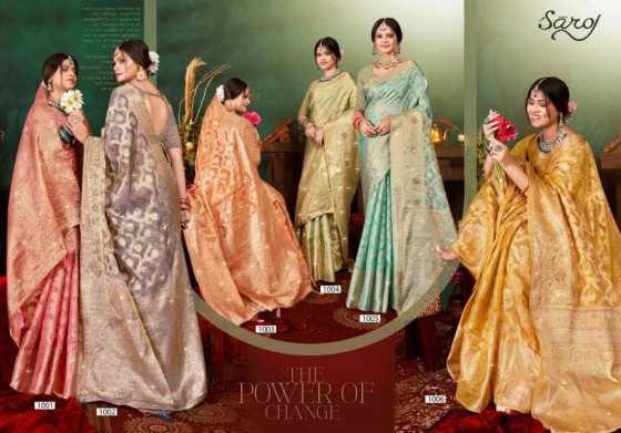 SAROJ-SAREES-SHREYA-SAROSKI-VOL-5-SOFT-ORGANZA-SAREE-IN-MATCHING-WITH-HEAVY-SWAROSKI-CATALOGUE-1