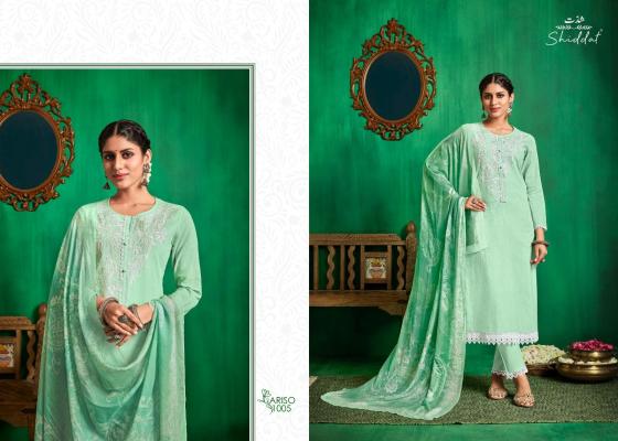 SHIDDAT-ARISO-COTTON-CAMBRIC-DOBBY-WITH-EMBROIDERY-BEADS-WORK-KURTI-PANT-CATLOG-7