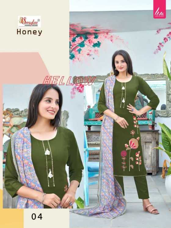 SMYLEE-HONEY-HEAVY-RIYON-LIVA-APPROVED-KURTI-PANT-DUPATTA-CATALOGUE-2