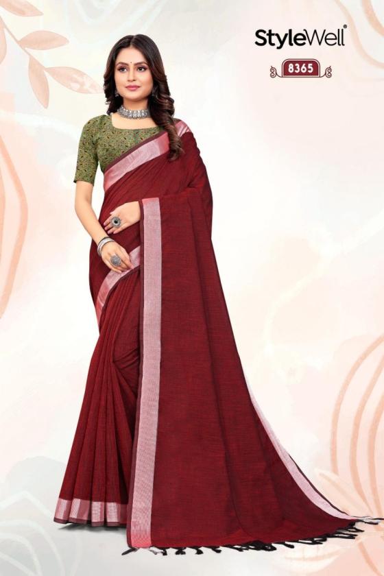 STYLEWELL-KOMAL-LINAN-COTTON-WITH-FANCY-FABRICS-AND-EMB-WORK-BEAUTIFUL-SAREE-CATALOGUE-6