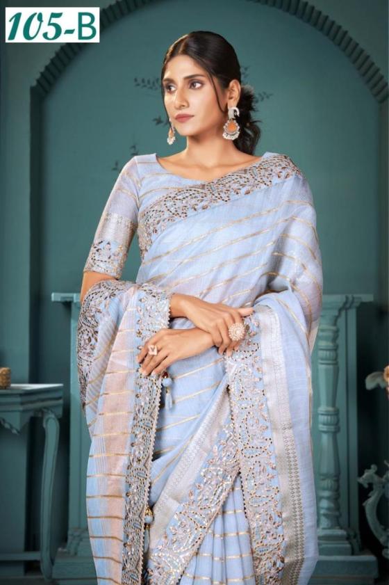 SUMITRA-D.NO-105A-TO-105F-DAYED-HEAVY-COTTON-LINING-WITH-CODING-SEQUINS-WORK-WITH-HEAVY-BLOUSE-SAREE-CATALOGUE-26