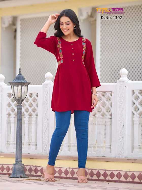 TIPS-TOPS-BUBBY-VOL-13-HEAVY-REYON-SLUB-16KG-FANCY-WESTERN-SHORTY-WITH-EXTRAORDINARY-PATTERS-SHORT-KURTI-CATALUGUE-5