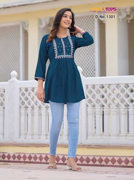 TIPS-TOPS-BUBBY-VOL-13-HEAVY-REYON-SLUB-16KG-FANCY-WESTERN-SHORTY-WITH-EXTRAORDINARY-PATTERS-SHORT-KURTI-CATALUGUE-8