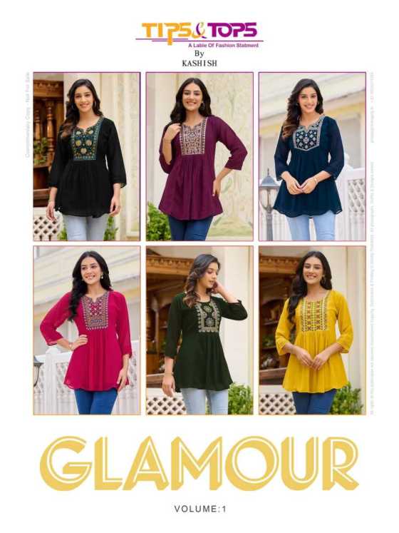 TIPS-TOPS-GLAMOUR-HEAVY-GEORGTTE-WITH-ASTAR-EMBROIDERY-FANCY-WESTURN-SHORTY-KURTI-TOPS-CATALOGUE-1