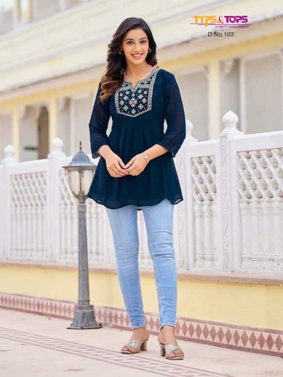 TIPS-TOPS-GLAMOUR-HEAVY-GEORGTTE-WITH-ASTAR-EMBROIDERY-FANCY-WESTURN-SHORTY-KURTI-TOPS-CATALOGUE-5