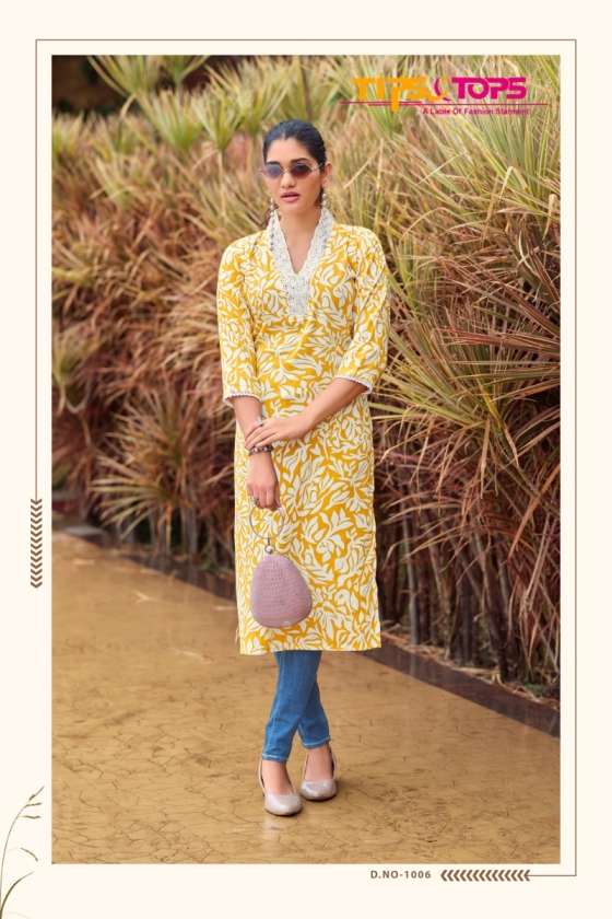 TIPS-TOPS-VIANA-HEAVY-REYON-PRINT-V-NECK-LACE-BEAUTIFUK-KURTIS-CATALOGUE-6