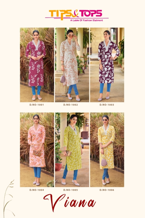 TIPS-TOPS-VIANA-HEAVY-REYON-PRINT-V-NECK-LACE-BEAUTIFUK-KURTIS-CATALOGUE-8