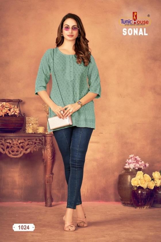 TUNIC-HOUSE-SONAL-VISCOSE-RAYON-WITH-FULLY-CHIKANKARI-WORK-IN-FRONTBACKSLEEVES-SHORT-KURTI-CFATALOGUE-1