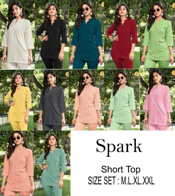 TUNIC-HOUSE-SPARK-VISCOSE-RAYON-FULLY-CHIKANKARI-SEQUENCE-WORK-BEAUTIFUL-SHORT-TOPS-KURTIS-CATALOGUE-13