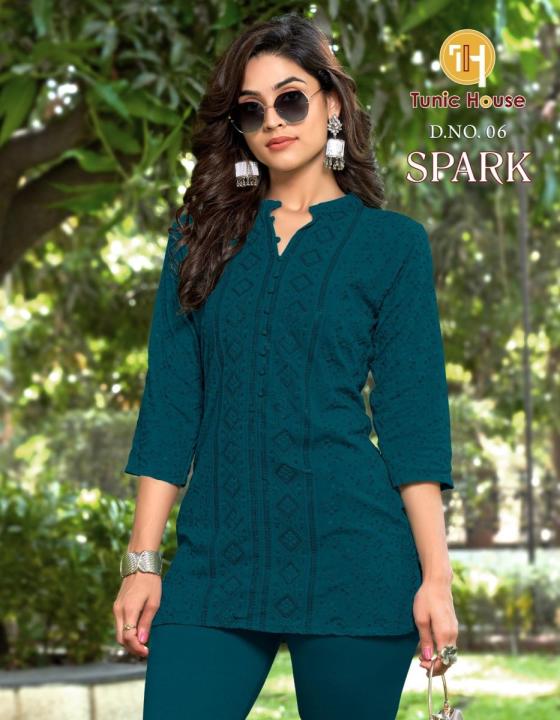 TUNIC-HOUSE-SPARK-VISCOSE-RAYON-FULLY-CHIKANKARI-SEQUENCE-WORK-BEAUTIFUL-SHORT-TOPS-KURTIS-CATALOGUE-3