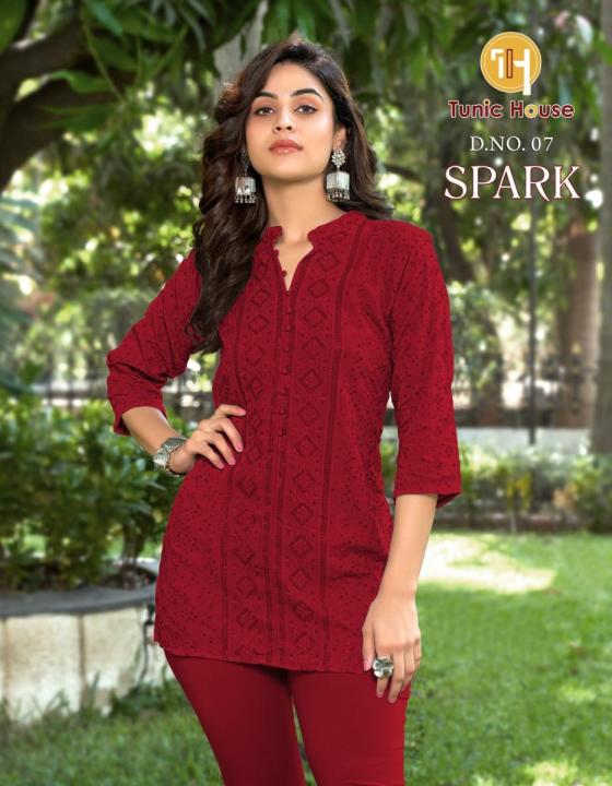 TUNIC-HOUSE-SPARK-VISCOSE-RAYON-FULLY-CHIKANKARI-SEQUENCE-WORK-BEAUTIFUL-SHORT-TOPS-KURTIS-CATALOGUE-4