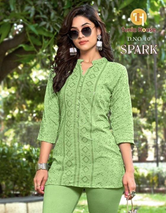 TUNIC-HOUSE-SPARK-VISCOSE-RAYON-FULLY-CHIKANKARI-SEQUENCE-WORK-BEAUTIFUL-SHORT-TOPS-KURTIS-CATALOGUE-5