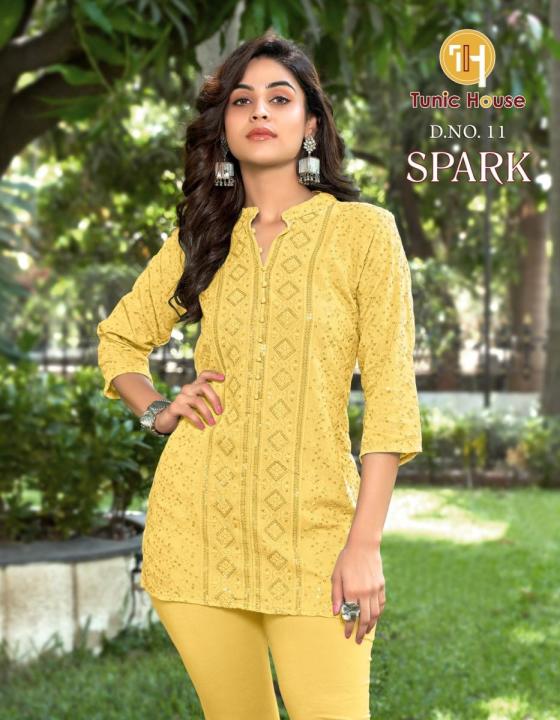 TUNIC-HOUSE-SPARK-VISCOSE-RAYON-FULLY-CHIKANKARI-SEQUENCE-WORK-BEAUTIFUL-SHORT-TOPS-KURTIS-CATALOGUE-6