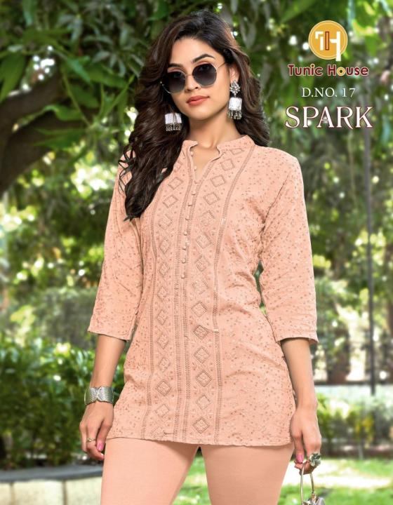 TUNIC-HOUSE-SPARK-VISCOSE-RAYON-FULLY-CHIKANKARI-SEQUENCE-WORK-BEAUTIFUL-SHORT-TOPS-KURTIS-CATALOGUE-8