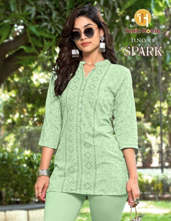 TUNIC-HOUSE-SPARK-VISCOSE-RAYON-FULLY-CHIKANKARI-SEQUENCE-WORK-BEAUTIFUL-SHORT-TOPS-KURTIS-CATALOGUE-9