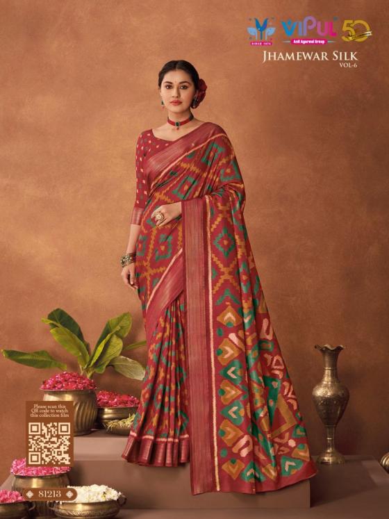 VIPUL-JHAMEWAR-SILK-VOL-6-SERIES-81207-TO-81218-TWO-TONE-SILK-SAREE-WITH-PRINT-AND-WEAVING-BORDER-WITH-BLOUSE-SAREE-CATALOGUE-13