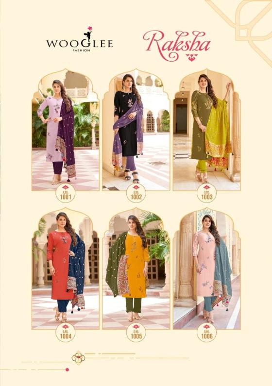 WOOGLEE-RAKSHA-VISCOSE-WEAVING-THREAD-WORK-HANDWORK-KURTI-PANT-DUPATTA-CATALOGUE-11